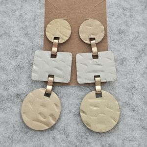 Vintage Two Tone‎ Large Geometric Statement Earrings
